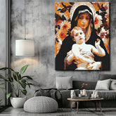 Painting by numbers Mary with child
